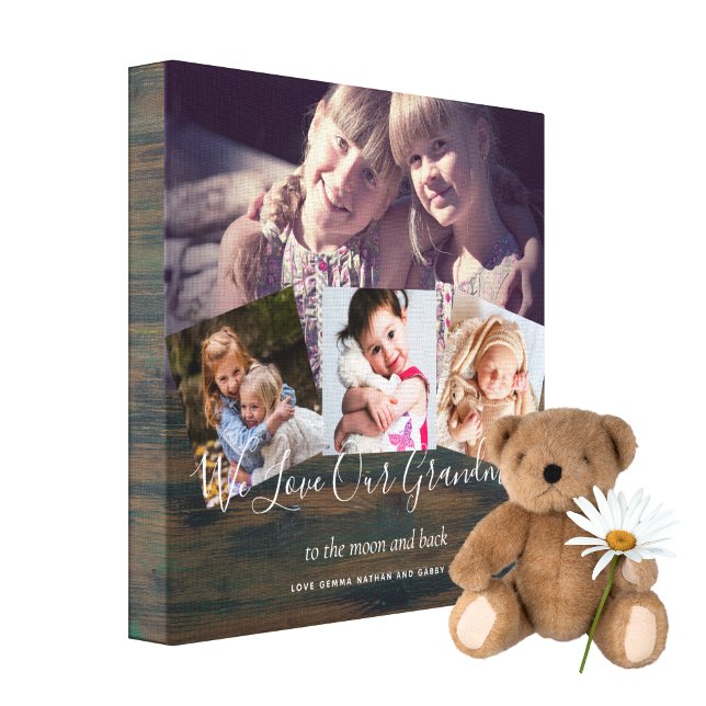 Gift For Grandma Grandpa Photo Collage Grandparent Canvas Print (Creator Uploaded)