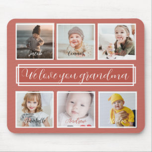 Gift For Grandma Modern Multiple Photo Mouse Pad