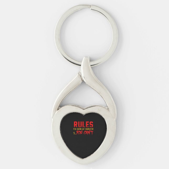 Gift For Grandson | Rule For Dating My Grandson Keychain (Front)