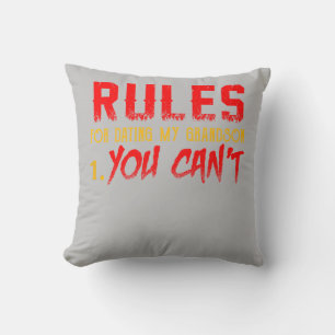 Gift For Grandson Rule For Dating My Grandson Throw Pillow