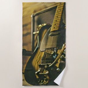 Gift for guitarist boyfriend beach towel