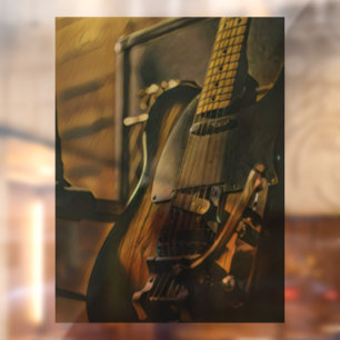 Gift for guitarist boyfriend window cling
