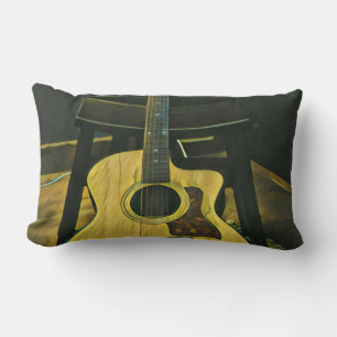 Gift for guitarist friend lumbar pillow