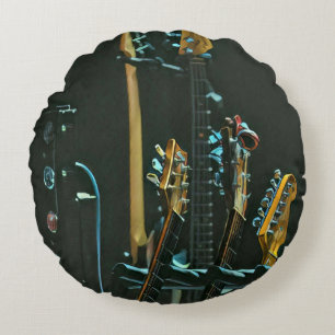 Gift for guitarist friend round pillow
