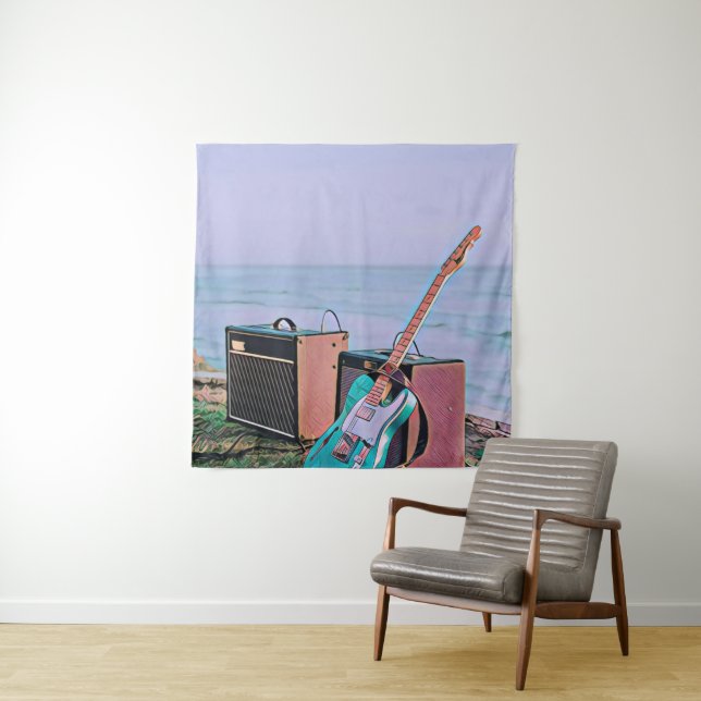 Gift for guitarist friend tapestry (In Situ)