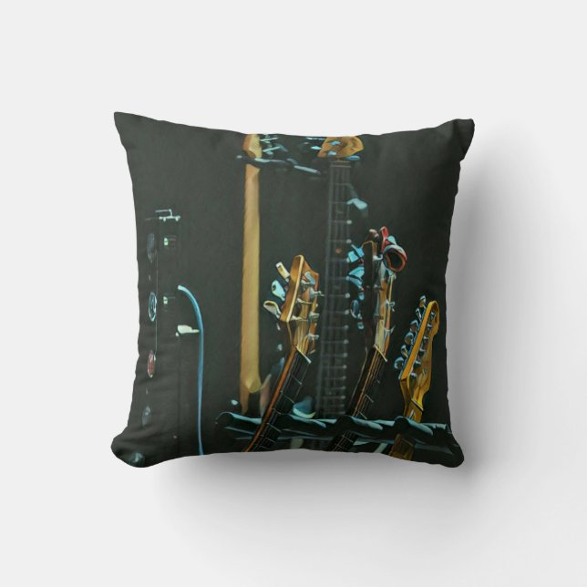 Gift for guitarist friend throw pillow (Front)