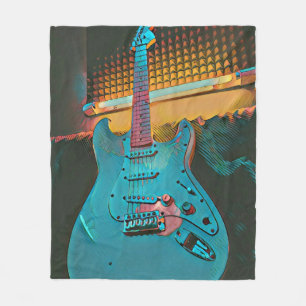 Gift for guitarist husband fleece blanket