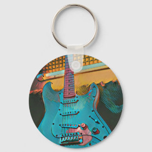 Gift for guitarist husband keychain