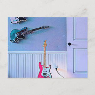 Gift for guitarist husband postcard