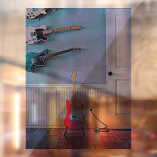 Gift for guitarist husband window cling