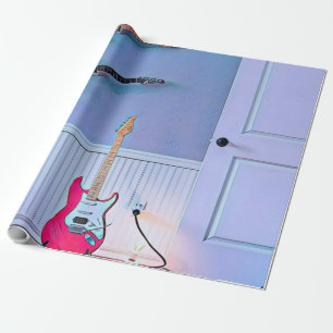 Gift for guitarist husband wrapping paper