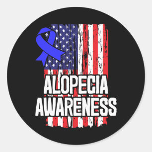 Gift for Hair Loss Patients Spot Baldness Awarenes Classic Round Sticker