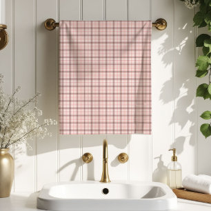 Gift for Her Rose Gold Plaid Towel for Bathroom