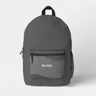 Gift For Him Or Back To School Name Rustic Grey Printed Backpack