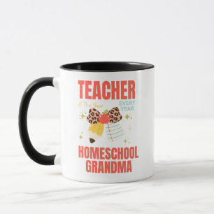 Gift for Homeschool Grandma Teacher, cute pencil Mug