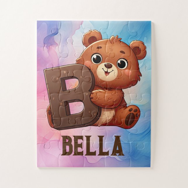 Gift for kid with custom name jigsaw puzzle (Vertical)