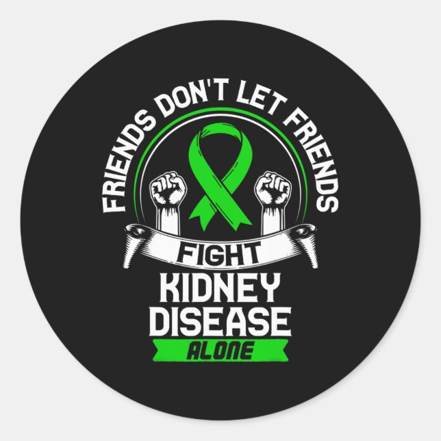Gift For Kidney Disease Patients - Ckd Awareness R Classic Round Sticker (Front)