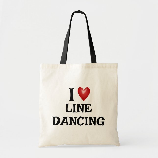 Gift for Line Dance Lover I Heart Line Dancing Tote Bag (Front)