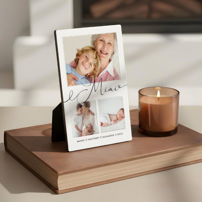 Gift for Mimi | Grandchildren 3 Photo Collage Plaque (Gift for Mimi | Grandchildren 3 Photo Collage Plaque)
