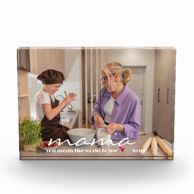 Gift For Mom | Custom Personalized Mother's Day Photo Block (Front)