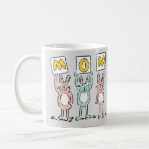 Gift for Mom Fun Rabbits Design Coffee Mug