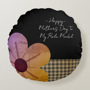 Gift For Mom, Happy Mothers Day,Flower Art Round Pillow