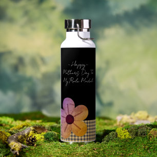 Gift For Mom, Happy Mothers Day,Flower Art Water Bottle