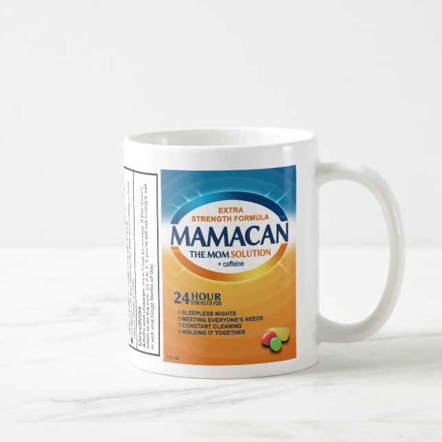 Gift for Mom: Mamacan! The Mom Supplement Coffee Mug (Right)