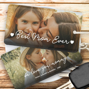 Gift for Mom Mother's Day 2 Photo Best Mom Ever Keychain