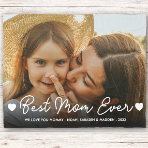 Gift for Mom Mother's Day Full Photo Best Mom Ever Fleece Blanket