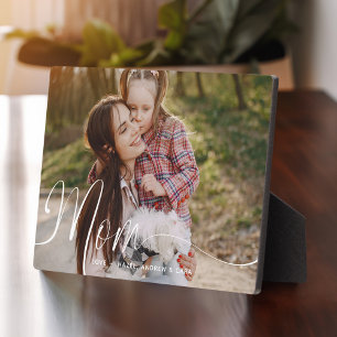 Gift for Mom Mother's Day Full Photo Mum Script Plaque