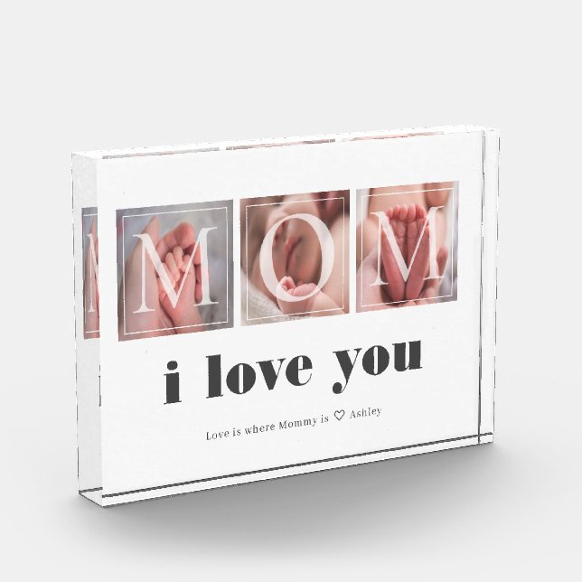 Gift for Mom Newborn Photo Block (Left)