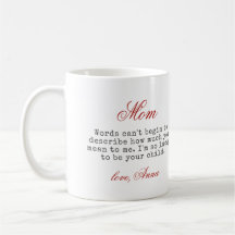 Gift for Mom Script Typography Warm Message Photo