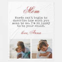 Gift for Mom Script Typography Warm Message Photo