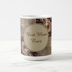 Gift For Mom, Vintage,Best Mom Ever,Beautiful Rose Coffee Mug