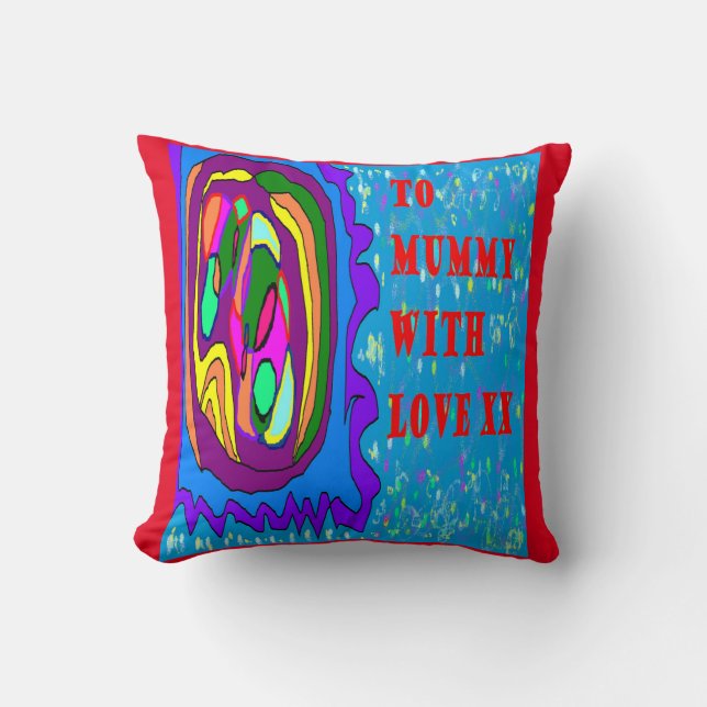 Gift for mother mauve pink blue two designs each throw pillow (Front)
