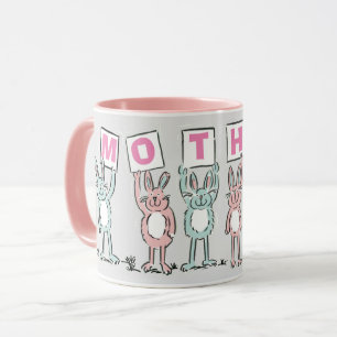 Gift for Mother With Fun Rabbits Mug