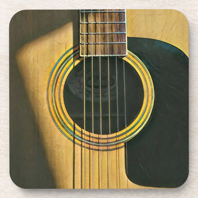 Gift for musician guitarist coaster (Front)