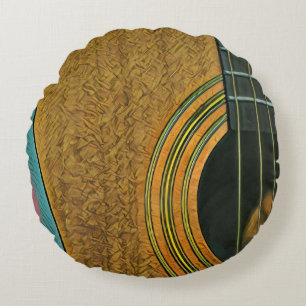 Gift for musician guitarist round pillow