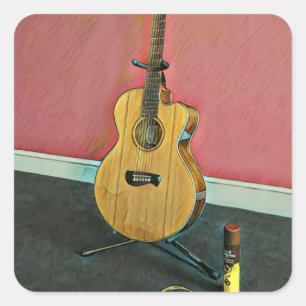 Gift for musician guitarist square sticker