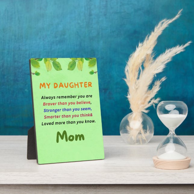 gift for my daughter, birthday gift plaque (Side)