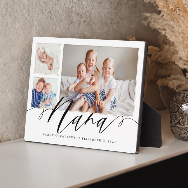 Gift for Nana | Grandchildren 3 Photo Collage Plaque (Gift for Nana | Grandchildren 3 Photo Collage Plaque)