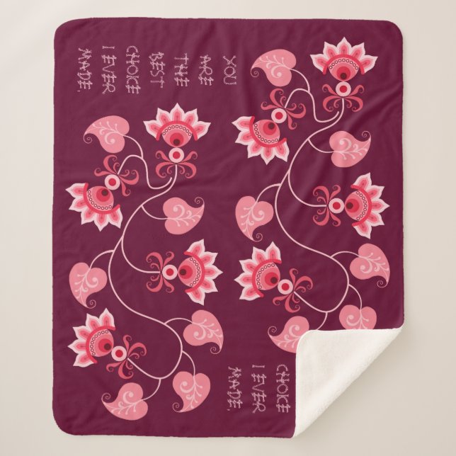 GIFT FOR NEW YEAR, BIRTHDAY, VALENTINE, WEDDING SHERPA BLANKET (Front)