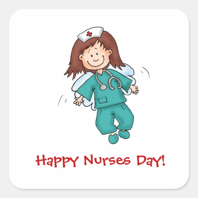 Gift for Nurses - Personalize with Name Square Sticker (Front)