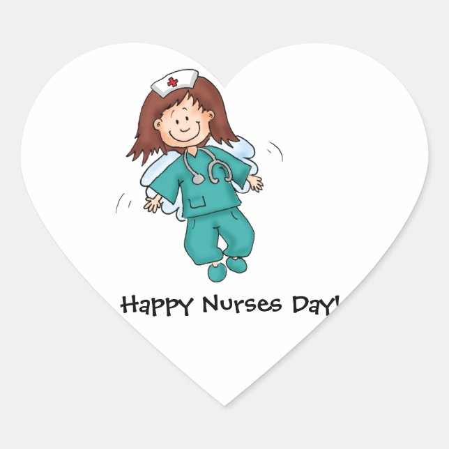 Gift for Nurses - Personalize with your name Heart Sticker (Front)
