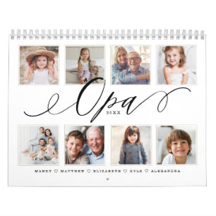 Gift for Opa   Grandchildren Family Photos Calendar