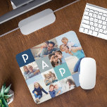 Gift For Papa | Papa Modern Multiple Photo Grid Mouse Pad<br><div class="desc">Send a beautiful personalized mouse pad to your papa that he'll cherish forever. Special personalized photo collage mouse pad to display 9 of your own special family photos and memories. Our design features a modern 9 photo collage grid design with "papa" letters displayed in the grid design.</div>
