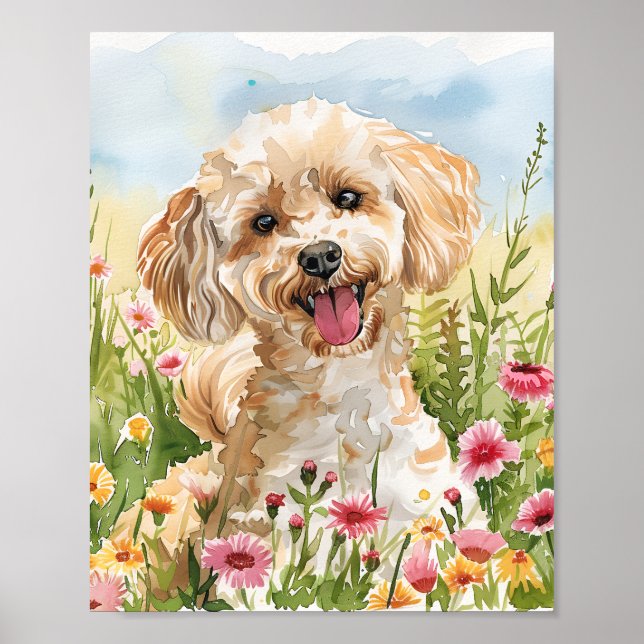 Gift for Poodle Owner Painting Wall Poster (Front)