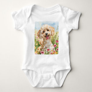 Gift for Poodle Owner Painting Wall Poster Baby Bodysuit