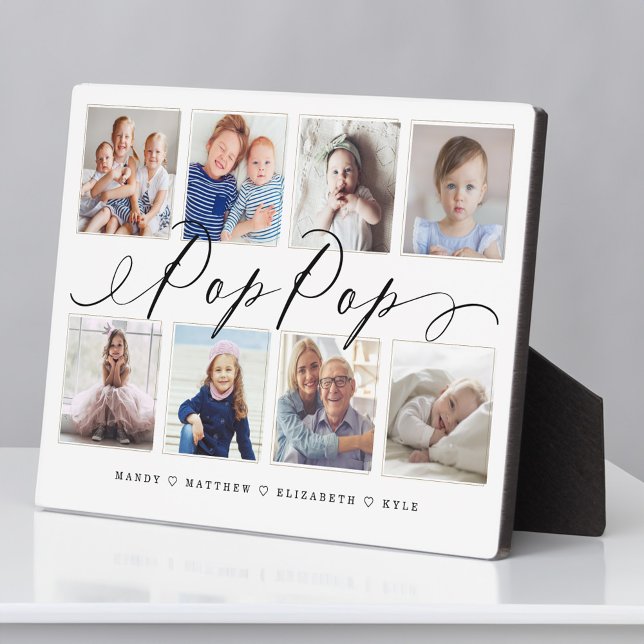 Gift for Pop Pop | Grandchildren Photo Collage Plaque (Gift for Pop Pop | Grandchildren Photo Collage Plaque)